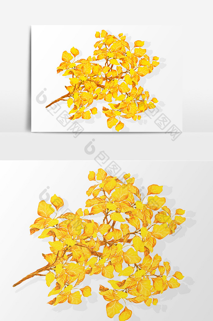 黄色树叶设计元素