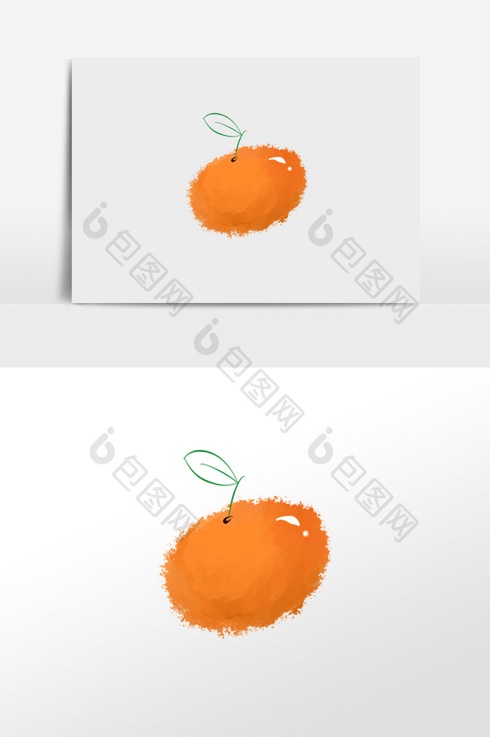橘子可爱小橘子立体水彩水粉橘子