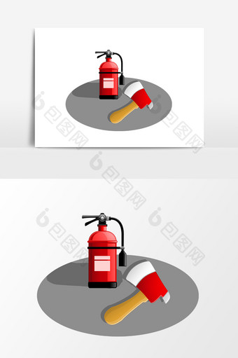 卡通灭火器材设计元素图片