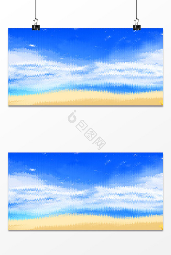 蓝天白云沙滩图片
