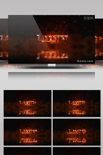 火焰燃烧描边勾勒金属标志动画特效AE模板图片