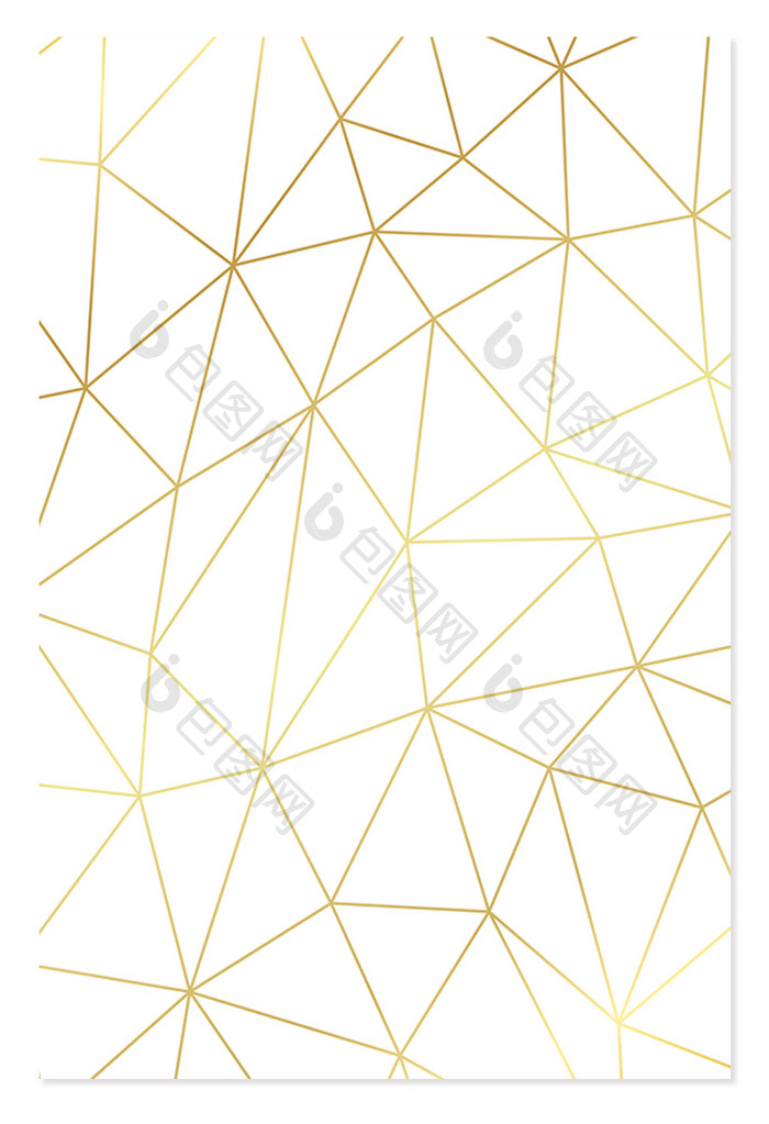 金色描边低多边形H5背景设计