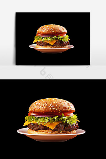 卡通手绘汉堡包设计元素图片