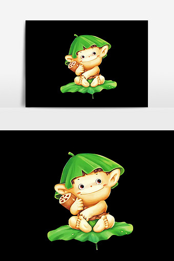 卡通莲藕人设计元素图片