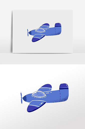 蓝色飞机可爱卡通飞机飞机图片