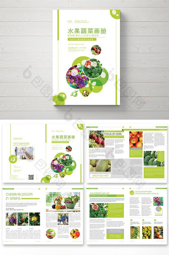 清新时尚水果蔬菜产品宣传册图片