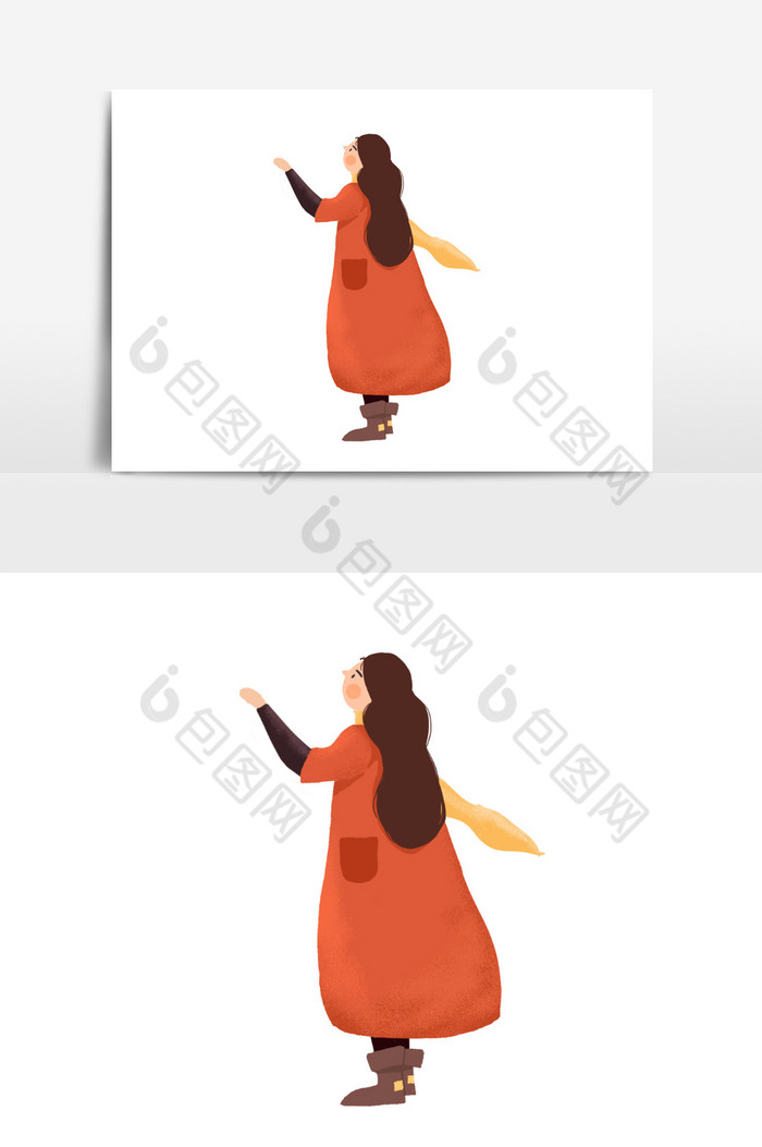 红衣服人物插画图片图片