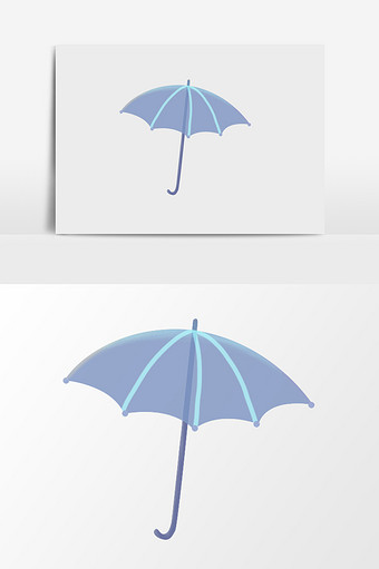 手绘透明雨伞插画元素图片