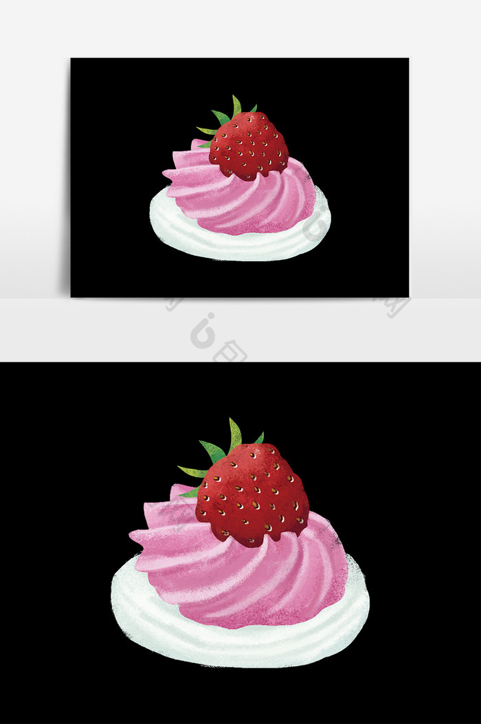 新鲜的草莓蛋糕元素素材