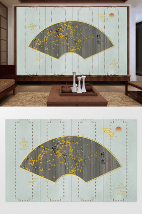 手绘工笔新中式花鸟新中式背景墙装饰画