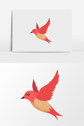 手绘飞翔小鸟插画元素图片