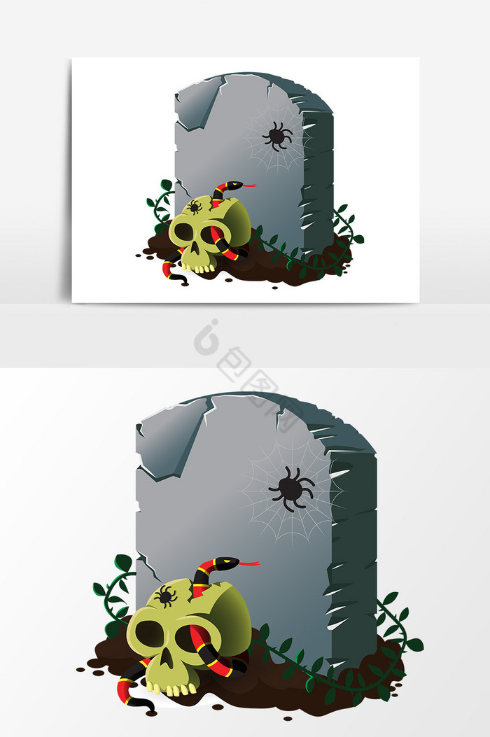 万圣节蜘蛛骷髅