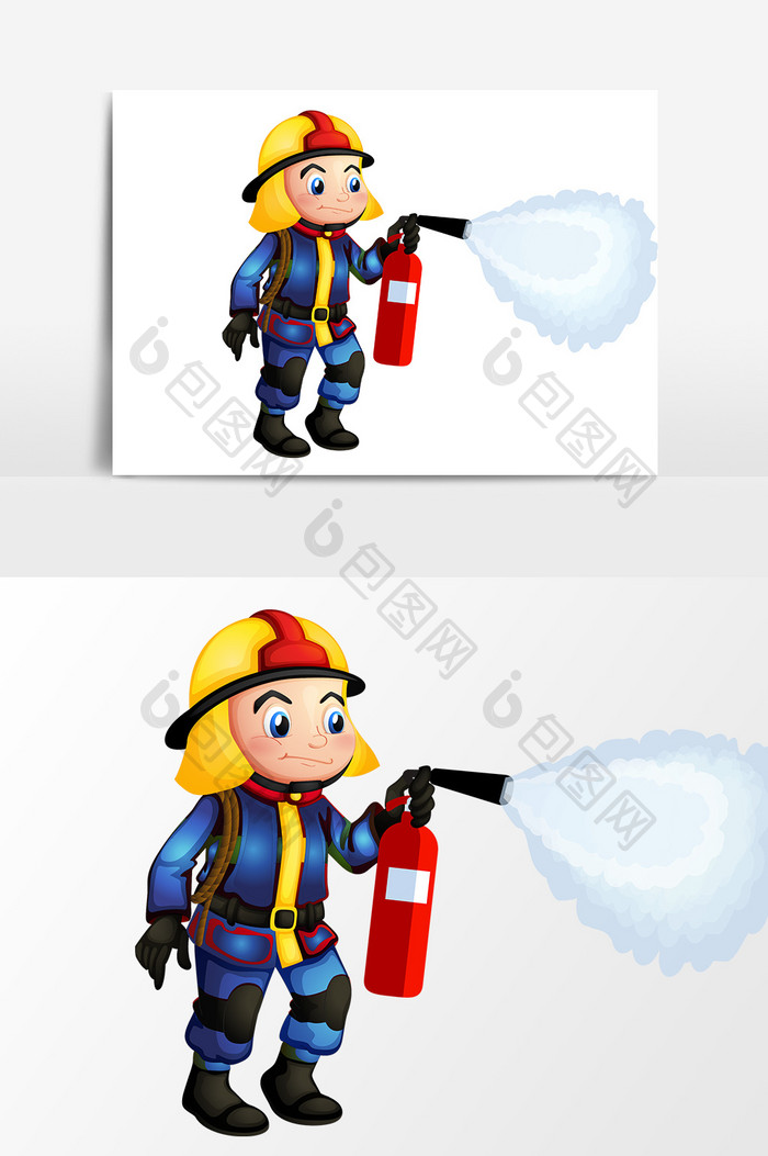 卡通消防设计元素
