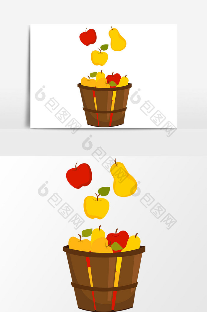 卡通水果篮设计元素