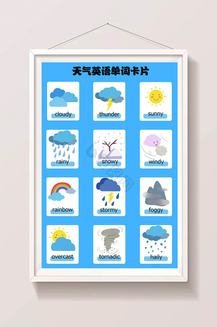 天气英语单词教育配图图片