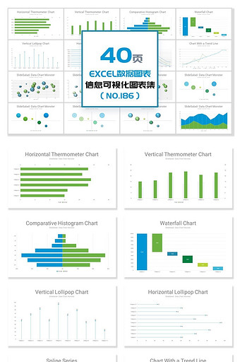 40页EXCEL数据可视化PPT图表图片