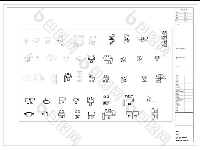 CAD工装办公桌模型