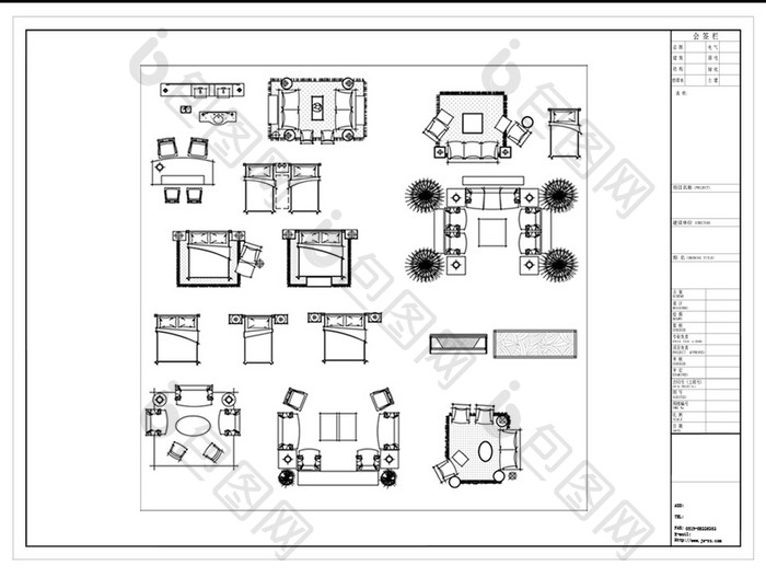CAD组合沙发模型图库