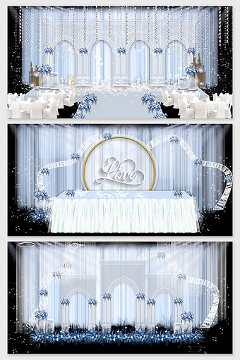 现代简约蒂芙尼欧式婚礼舞台效果图图片