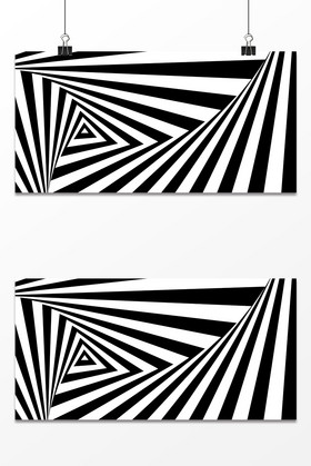欧普风黑白条纹三角视觉效果