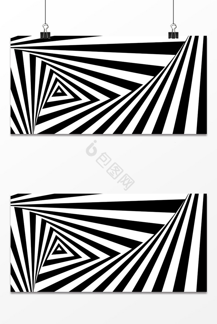 欧普风黑白条纹三角视觉效果图片