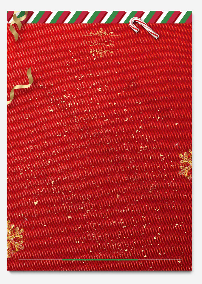 红色质感圣诞节信纸背景word模板