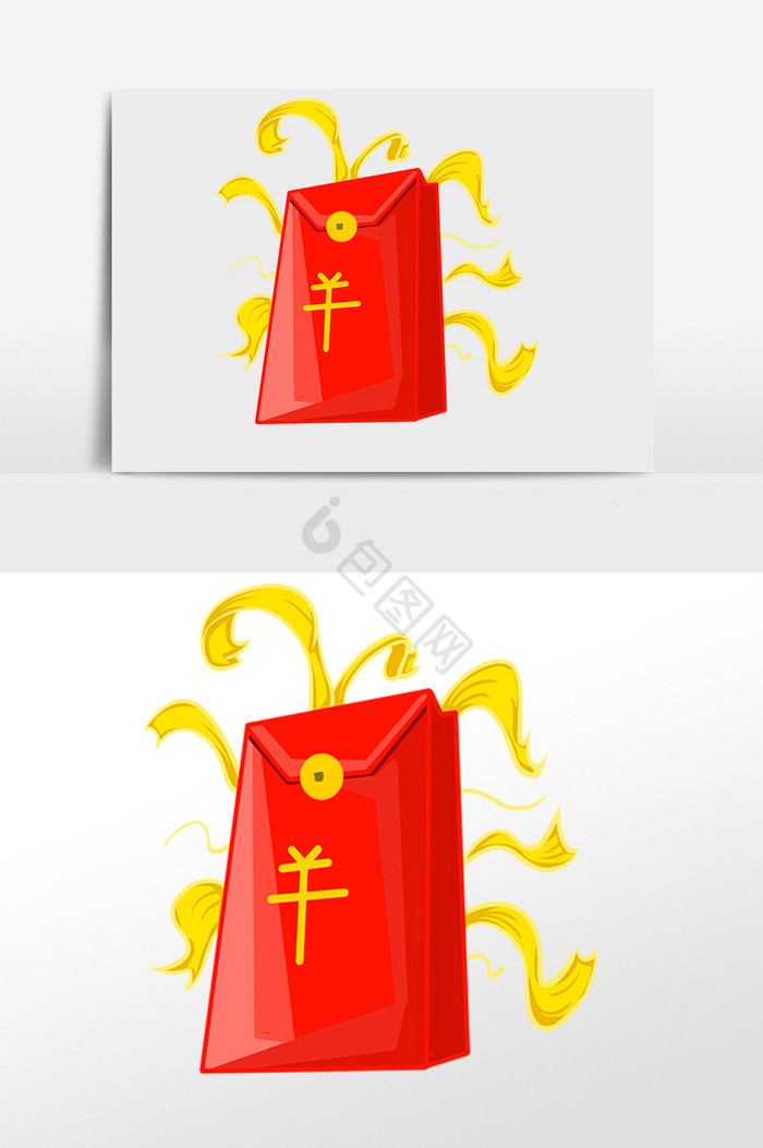 新年大红包插画图片
