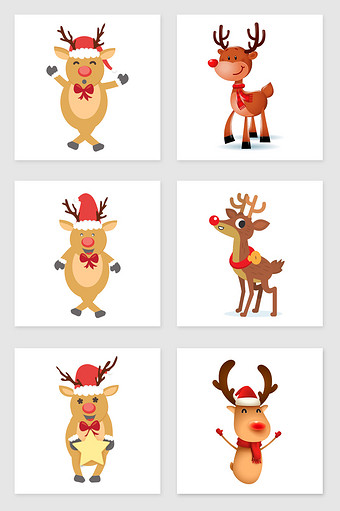 圣诞节麋鹿插画元素图片