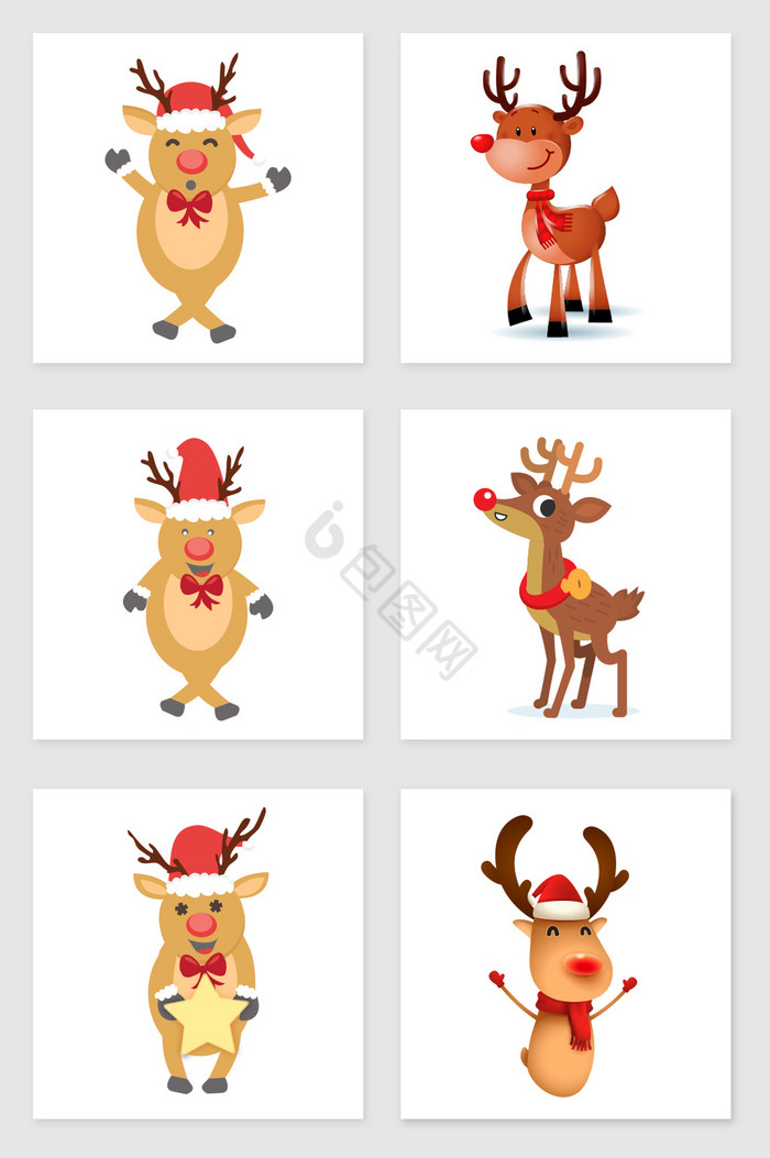 圣诞节麋鹿插画图片