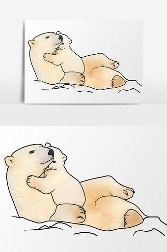 插画熊妈妈熊宝宝元素图片