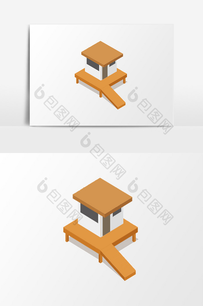 卡通建筑楼房元素