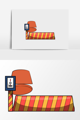 机械起降台插画图片