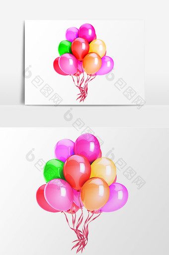 手绘彩色气球元素图片