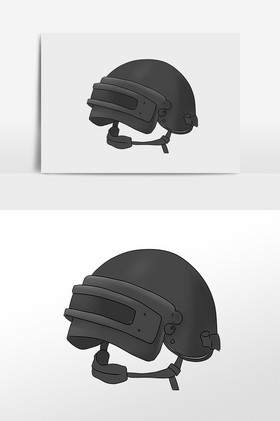 手绘吃鸡游戏三级头插画元素图片