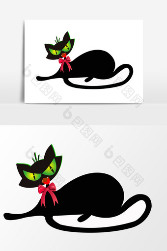万圣节黑猫元素设计图片
