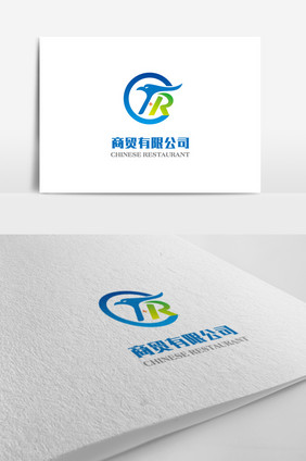 简洁时尚通用R字母logo标志