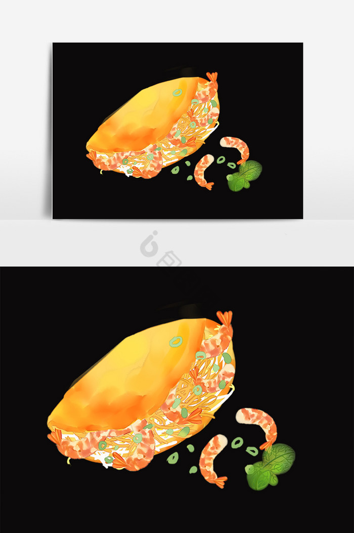 越南虾炒饭玉米饼图片