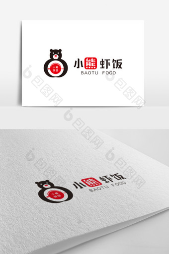 小熊饭团餐饮食堂标志logo图片