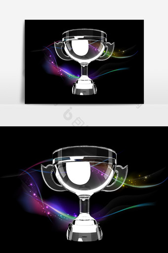 水晶质感透明奖杯元素素材设计图片
