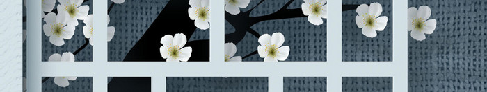 中式意境大气梅花花枝书法窗格水墨山背景墙