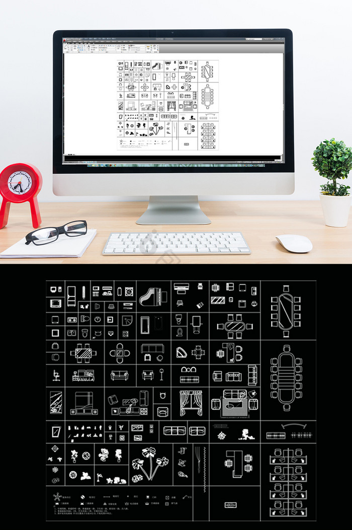 CAD常用办公家具模块图片