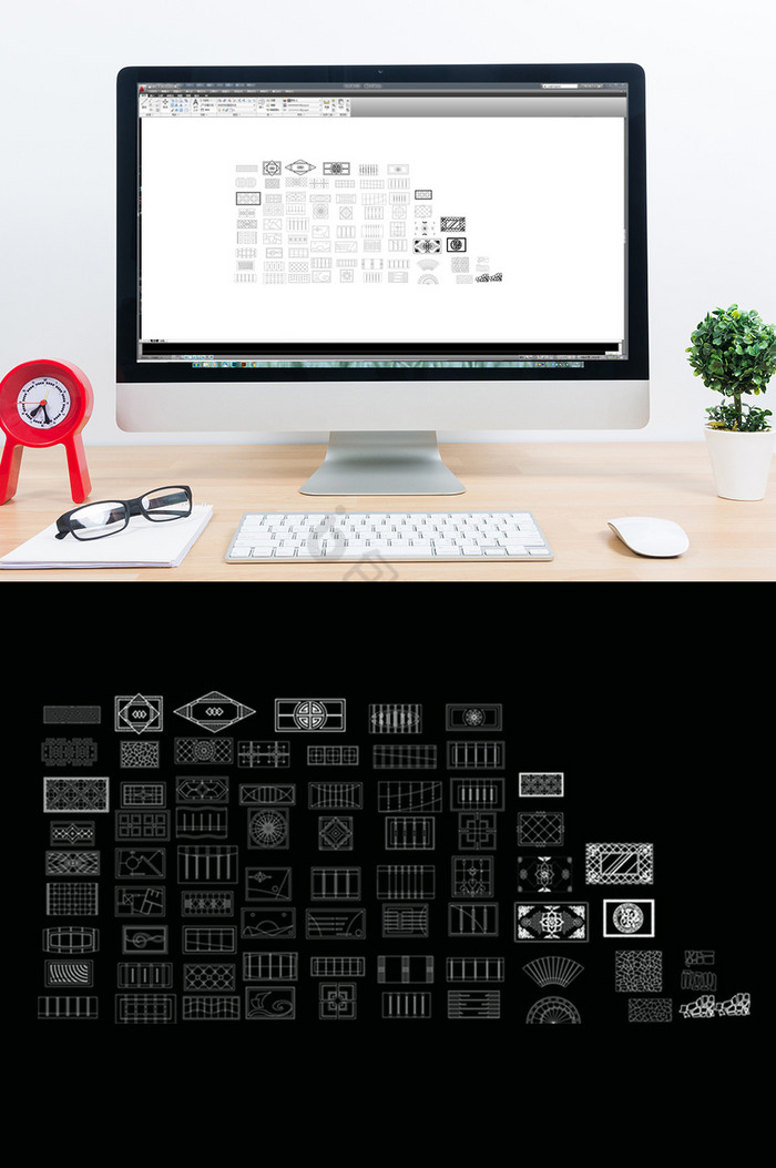 CAD常用花格模型图片