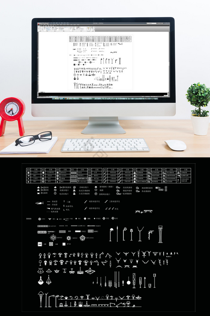 常用灯具CAD模块图片