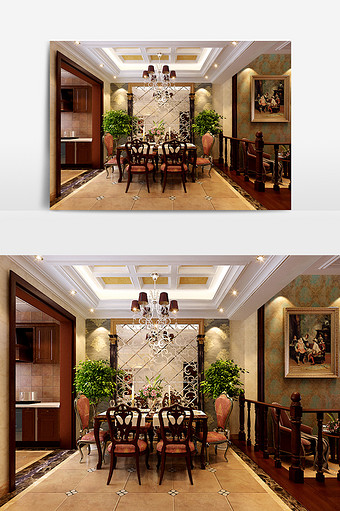 现代家装餐厅效果图设计图片