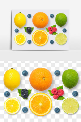 橙子各种水果元素PNG文件水果抠图