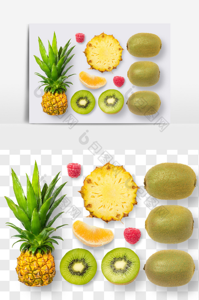菠萝弥核桃水果PNG文件水果抠图图片图片