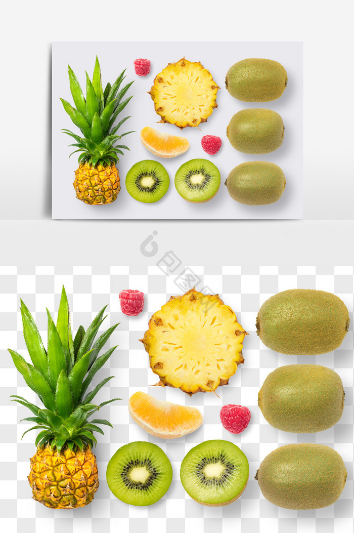 菠萝弥核桃水果PNG文件水果抠图图片