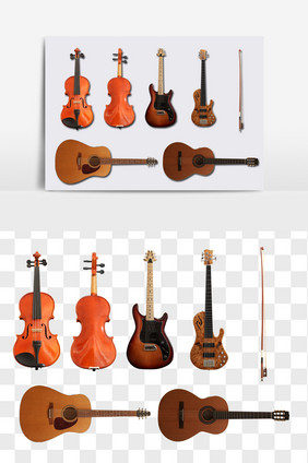乐器元素PNG文件小提琴抠图PNG格式
