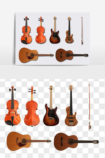乐器元素PNG文件小提琴抠图PNG格式图片