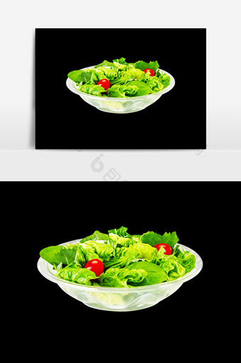 手绘绿色蔬菜设计元素图片